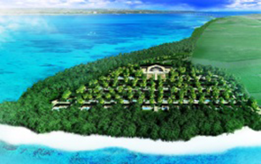 Large-scale resort project site under construction in Miyakojima City, Okinawa Prefecture